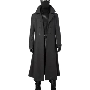 Spider Man Long Black Wool Trench Coat