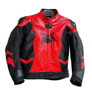 Spider Man Racing Motorbike Leather Jacket