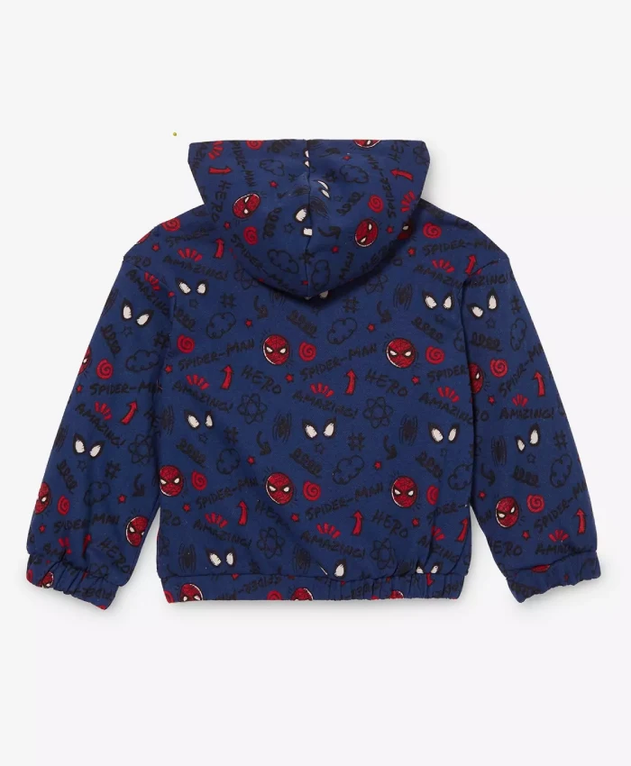 Spider Man Red and Navy Blue Hooded Jacket For Sale