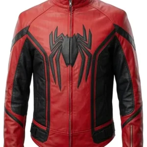 Spider Red and Black Leather Jacket