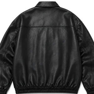 SpiderMan Oversized Leather Black Bomber Jacket For Sale