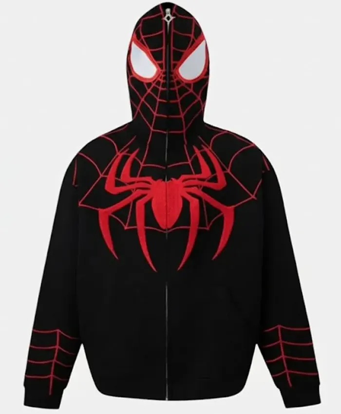 Spiderman Black Hoodie Full ZIP Up