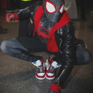 Spiderman Black Miles Morales Biker Jacket