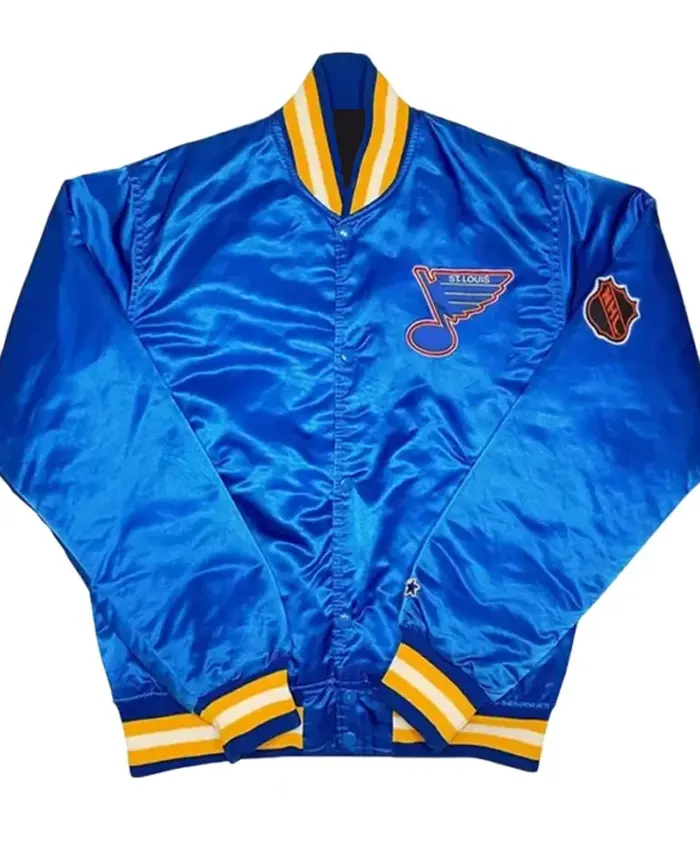 St. Louis Blues Blue Satin 1990’s Varsity Jacket