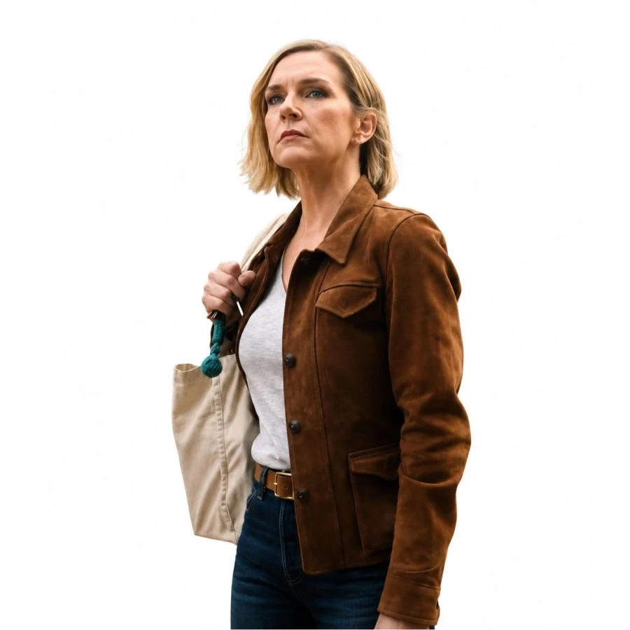 Stick S02 2026 Rhea Seehorn Brown Suede Jacket