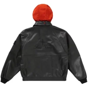 Stone Island Leather Bomber Jacket
