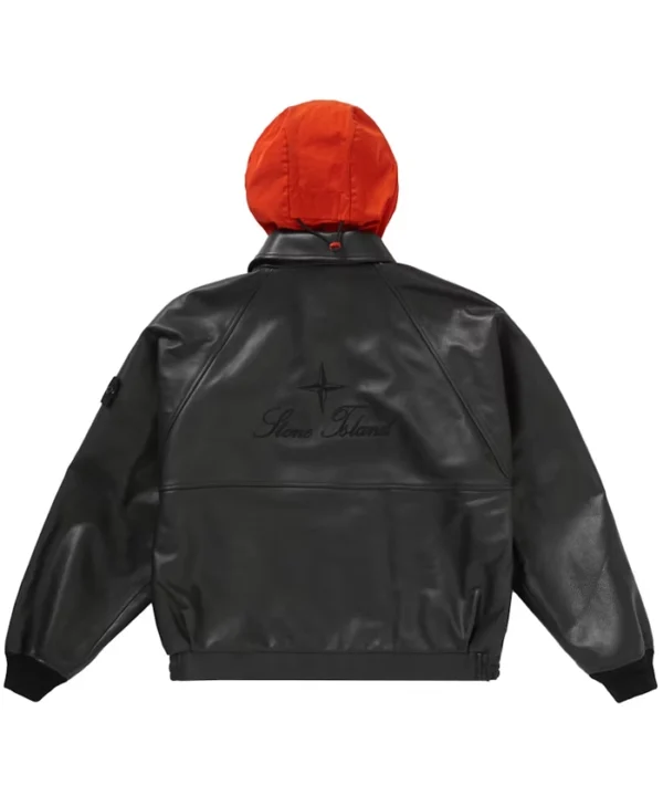 Stone Island Leather Bomber Jacket