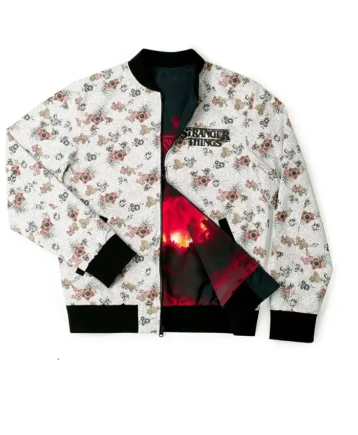Stranger Things Mind Flayer White and Black Cotton Jacket