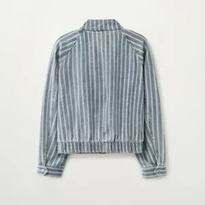 Stripe Denim Harrington Jacket