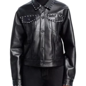 Studded Leather Jacket for Women