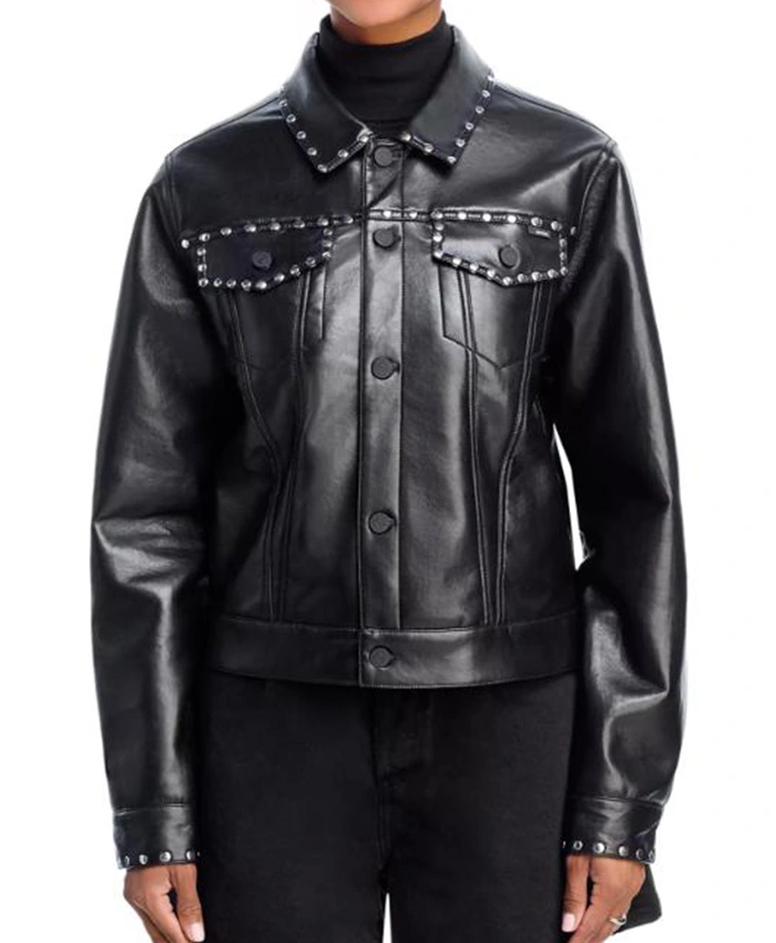 Studded Leather Jacket for Women
