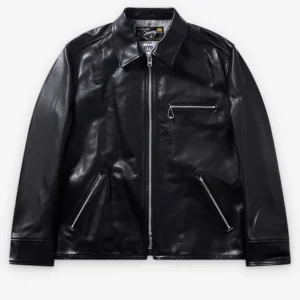 Stüssy x Junya Watanabe Black Zip Leather Jacket