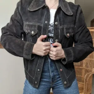 Suede Contrast Stitch Jacket
