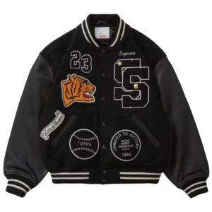 Supreme Tiger Black Varsity Jacket