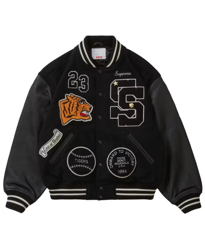 Supreme Tiger Black Varsity Jacket
