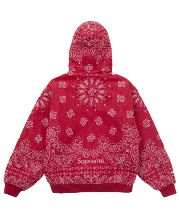 Supreme x Bandana Jacquard Hooded Red Jacket