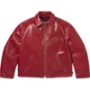 Supreme x Schott 2026 Distressed Red Leather Jacket