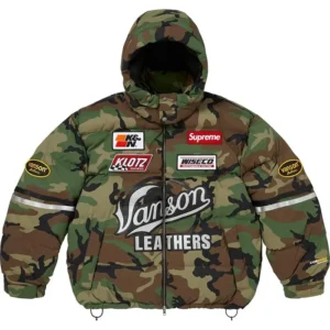 Supreme x Vanson 2026 Woodland Camo Cordura Down Jacket