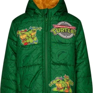 TEENAGE MUTANT NINJA Turtles Boys’ Zip-Up Hooded Puffer Jacket