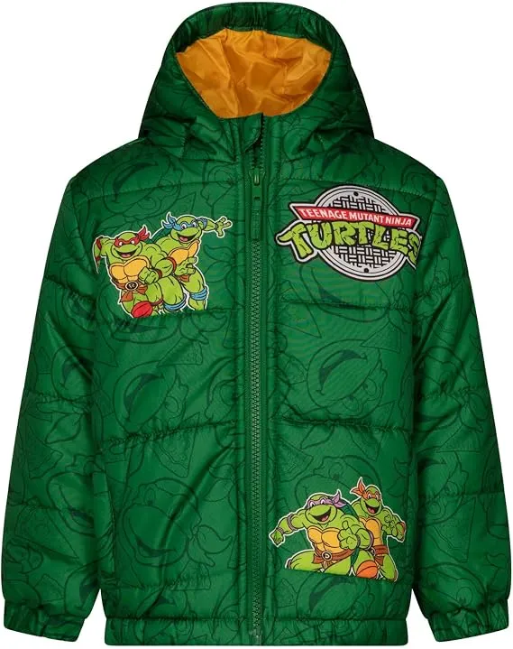 TEENAGE MUTANT NINJA Turtles Boys’ Zip-Up Hooded Puffer Jacket