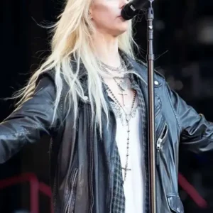 Taylor Momsen Black Layers Black Leather Jacket