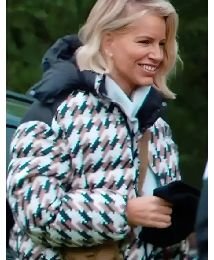 The Traitors US S4 Caroline Stanbury Houndstooth Puffer Jacket