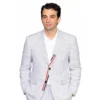 Tiny Fugitives 2026 Jay Baruchel White Striped Blazer