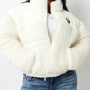 True Religion Embroidered Sherpa Jacket