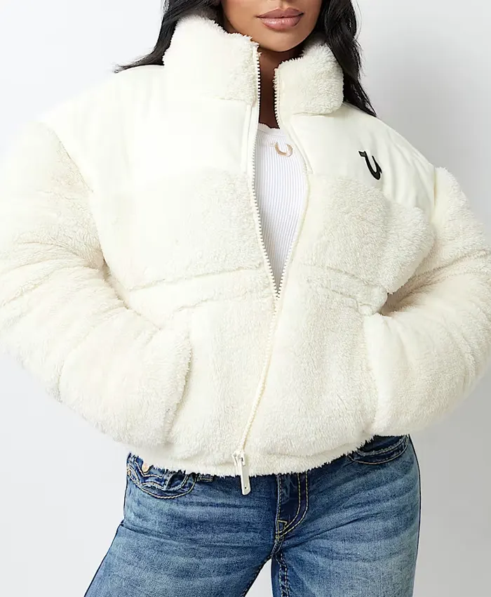 True Religion Embroidered Sherpa Jacket