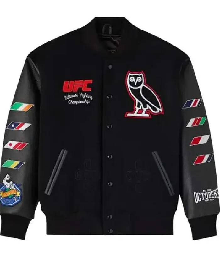 UFC OVO Championship Black Varsity Jacket