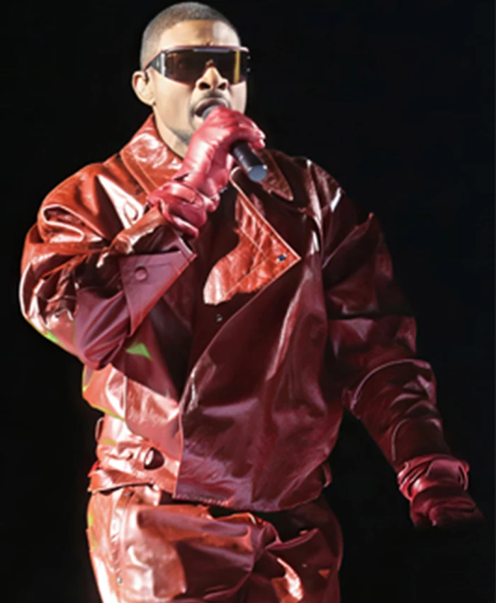 Usher R&B Tour 2026 Red Leather Jacket