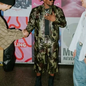 Usher x BTS R&B Tour Camo Moto Leather Jacket