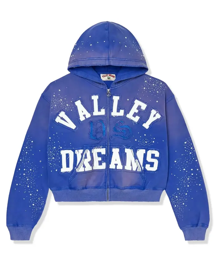 Valley Dreams ZIP Up Blue Hoodie