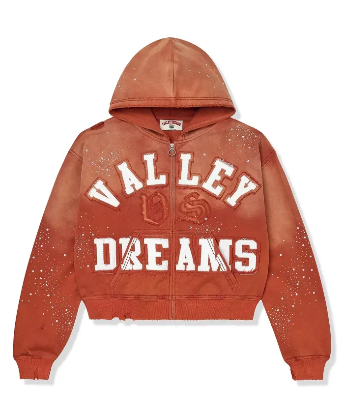 Valley Dreams ZIP Up Orange Hoodie