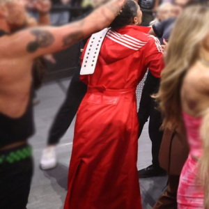 WWE NXT 2026 Kelani Jordan Red Leather Adidas Hooded Coat For Sale