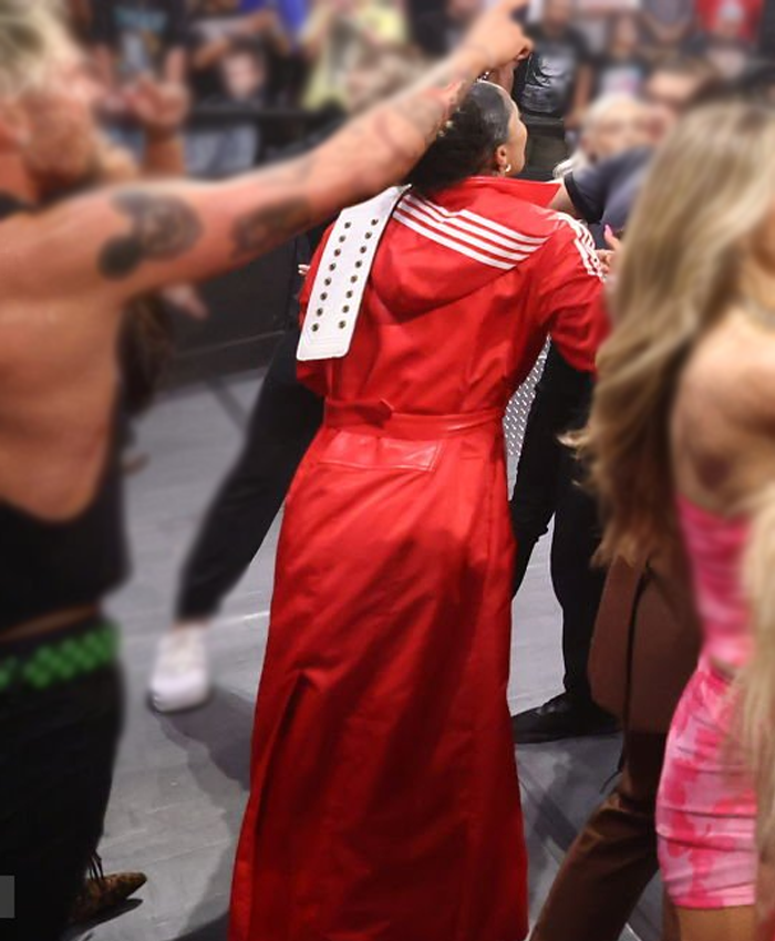 WWE NXT 2026 Kelani Jordan Red Leather Adidas Hooded Coat For Sale
