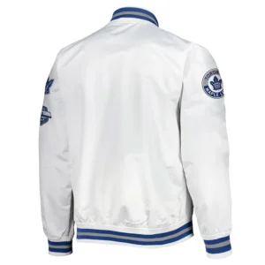 White Varsity Satin Jacket