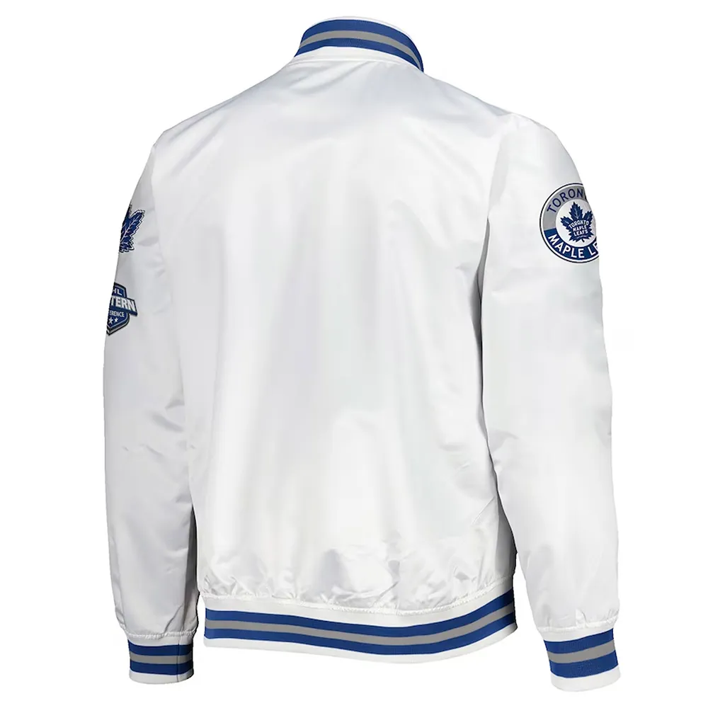 White Varsity Satin Jacket