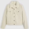 Women Levi’s White Sherpa Denim Trucker Jacket