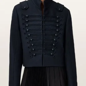 Women’s All Saints Navy Wool Napoleon Jacket Shop Now