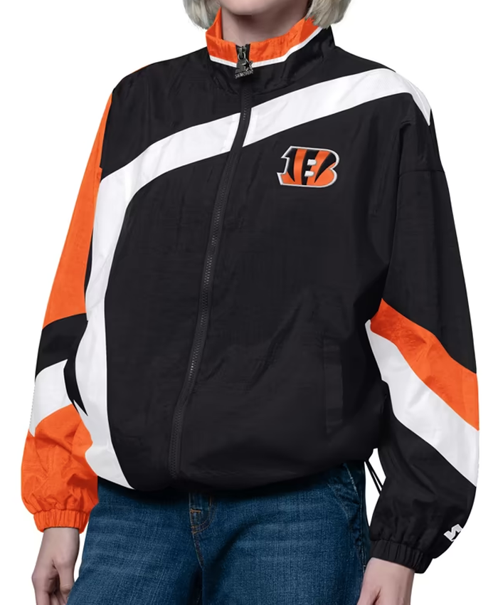 Women’s Cincinnati Bengals Starter Black Vintage Windbreaker Jacket
