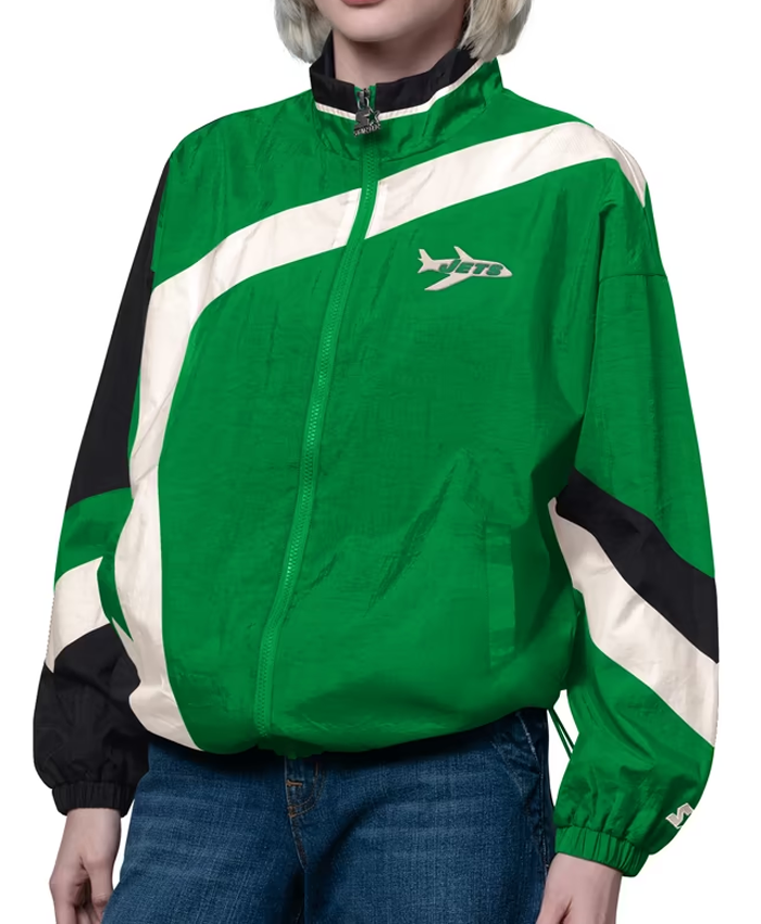 Women’s New York Jets Starter Green Vintage Windbreaker Jacket