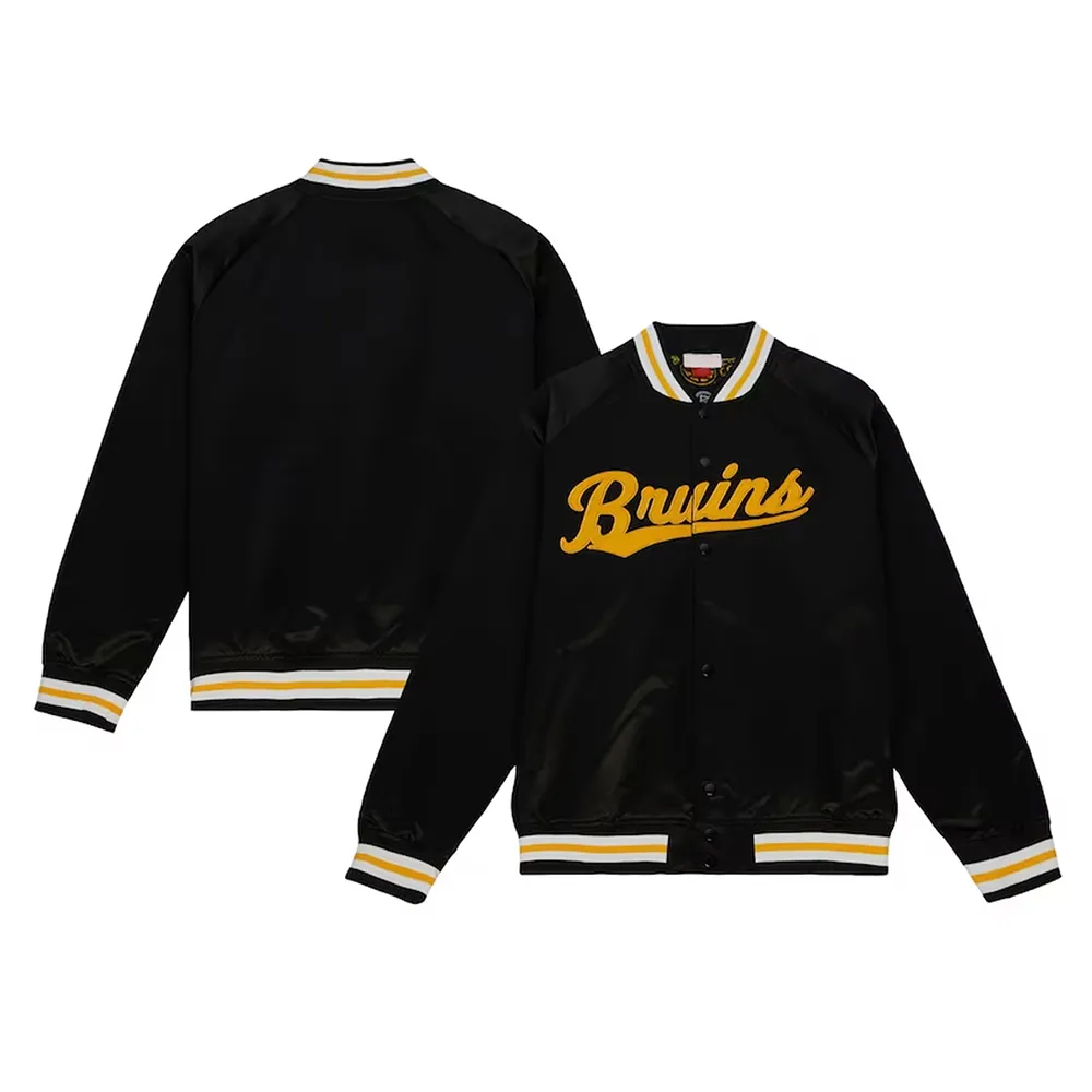 boston-bruins-100th-anniversary-black-satin-jacket