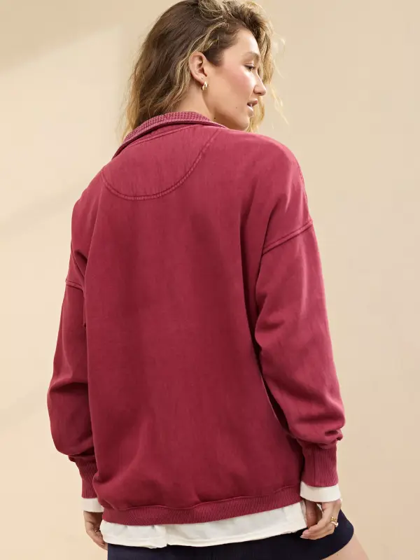 buy Aerie Getaway Quarter Snap Sweatshirt
