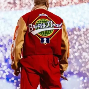 buy Breezy Bowl XX Chris Brown Letterman Red Varsity Jacket