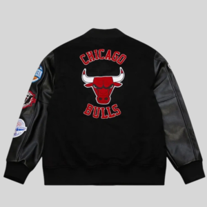 buy Chicago Bulls Black Wool Black Varsity Jacket