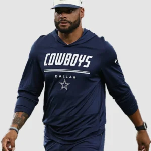 buy Dak Prescott Preseason 2026 Cowboys Long Sleeve Hooded T-Shirt