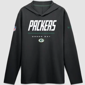 buy Green Bay Packers 2026 Sideline Long Sleeve Hooded T-Shirt