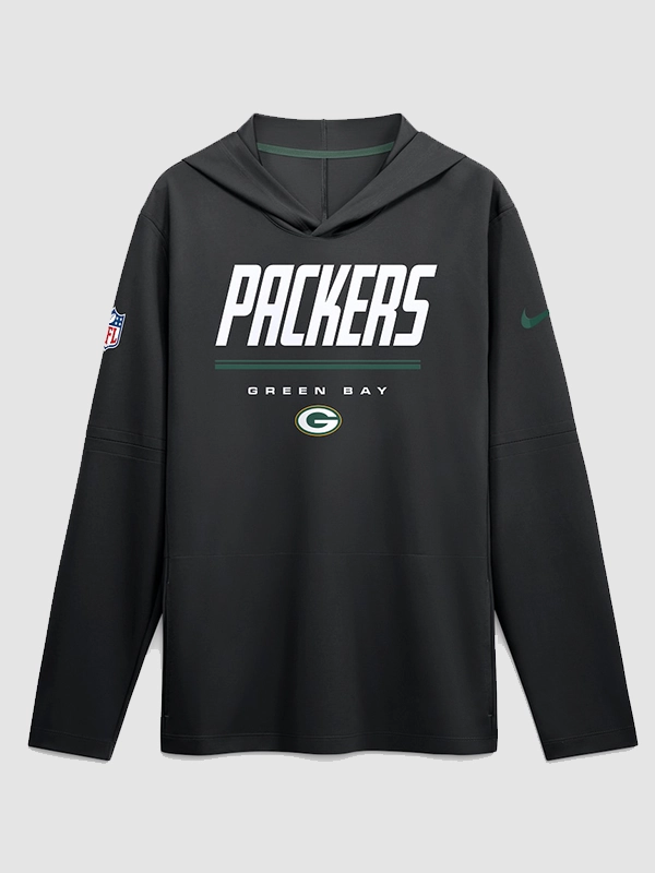 buy Green Bay Packers 2026 Sideline Long Sleeve Hooded T-Shirt