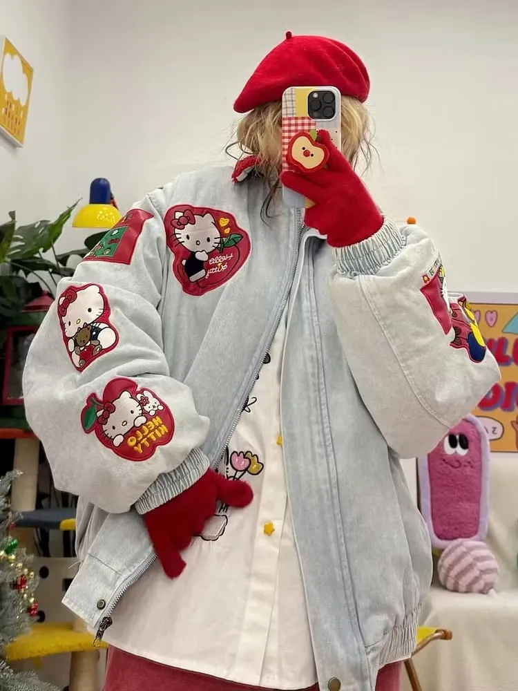 buy Hello Kitty Fruit Party Denim Bomber Jacket